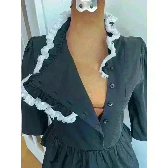 Ava & Lu Sz XS High Neck Dress Black Cotton WhimsyGoth Costume Halloween - Picture 6 of 14